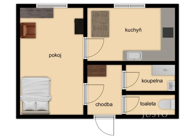 Pronájem bytu 1+1, Kolín - Kolín II, Na Magistrále, 24 m2