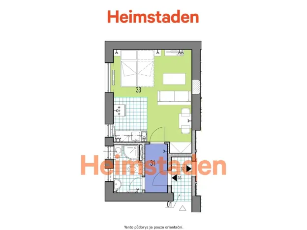 Pronájem bytu 1+kk, Ostrava - Poruba, Dělnická, 27 m2