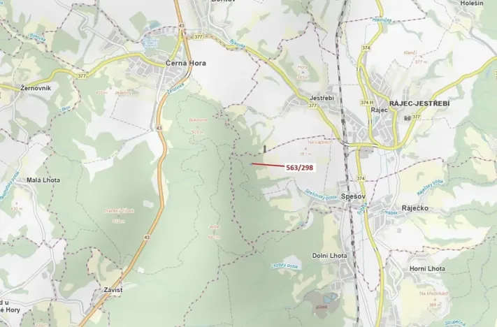 Dražba lesa, Spešov, 1372 m2