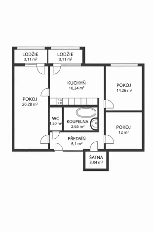 Prodej bytu 3+1, Brno, Poznaňská, 71 m2