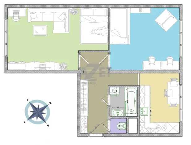 Prodej bytu 2+1, Orlová - Lutyně, Osvobození, 52 m2