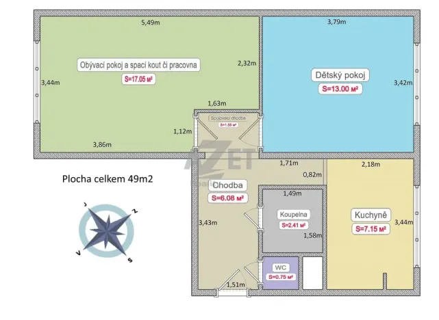 Prodej bytu 2+1, Orlová - Lutyně, Osvobození, 52 m2