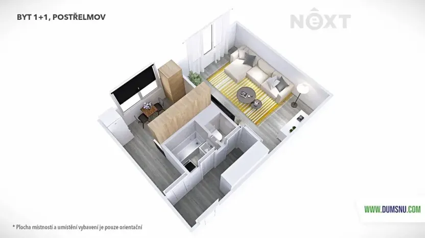 Pronájem bytu 1+1, Postřelmov, Nová, 32 m2