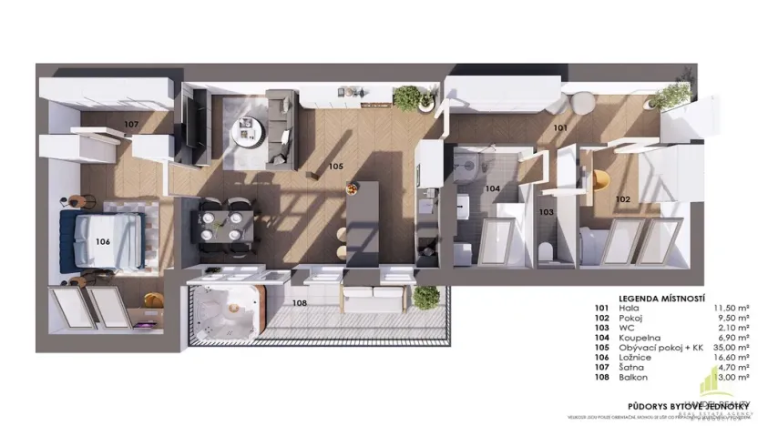 Prodej bytu 3+kk, Břeclav, 91 m2