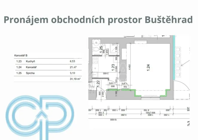 Pronájem obchodního prostoru, Buštěhrad, Žižkova, 31 m2