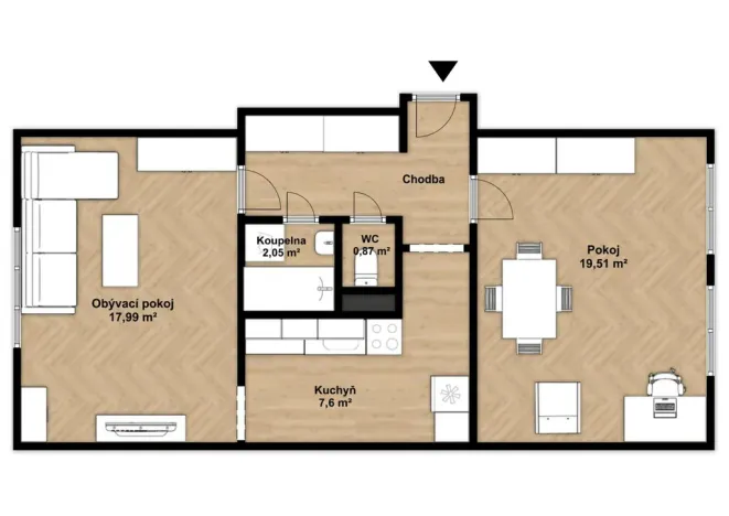 Prodej bytu 2+1, Praha - Záběhlice, Choratická, 58 m2