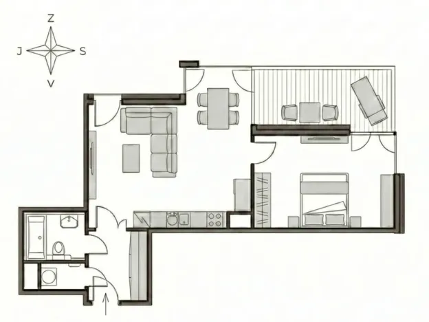 Pronájem bytu 2+kk, Praha - Holešovice, Sanderova, 63 m2