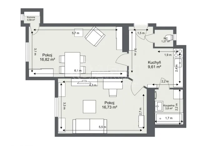 Prodej bytu 2+kk, Praha - Vinohrady, Lužická, 49 m2