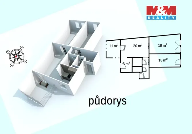 Pronájem bytu 3+kk, Kolín - Kolín I, Rubešova, 60 m2