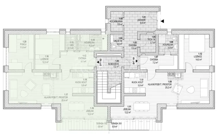 Prodej bytu 3+kk, Kunčice nad Labem, 95 m2