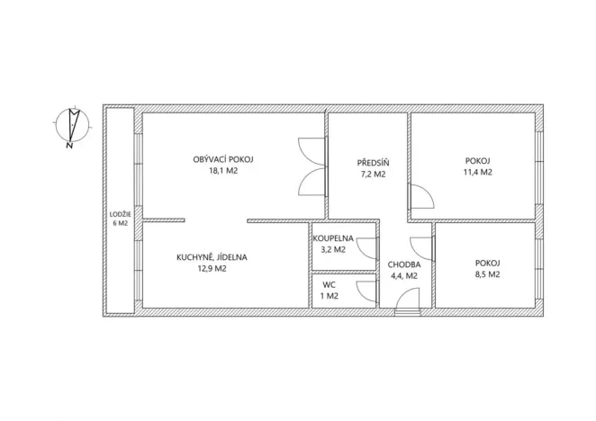 Prodej bytu 3+1, Kladno - Kročehlavy, Italská, 74 m2