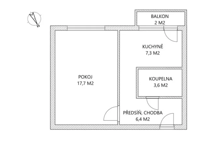 Prodej bytu 1+1, Kladno - Kročehlavy, Finská, 35 m2