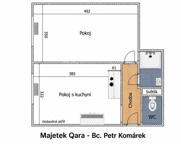 Pronájem bytu 2+kk, Praha - Dejvice, Koulova, 40 m2