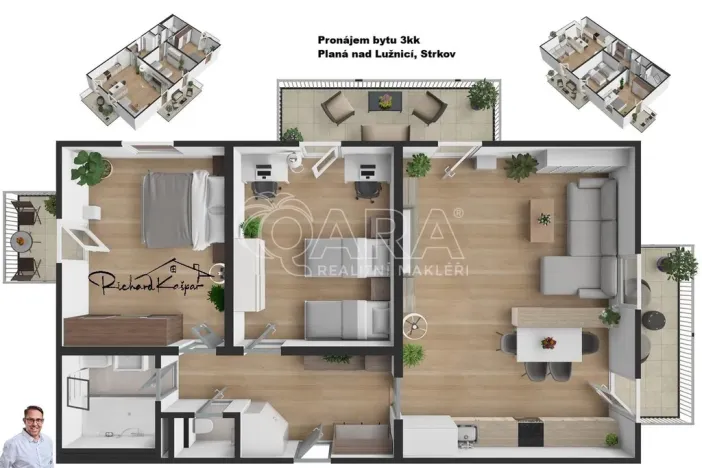 Pronájem bytu 3+kk, Planá nad Lužnicí - Strkov, Okružní, 79 m2