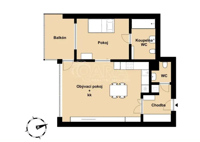 Pronájem bytu 2+kk, Dolní Břežany, Náměstí Na Sádkách, 58 m2