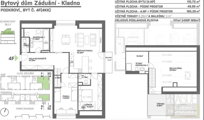 Prodej bytu 4+kk, Kladno, Zádušní, 160 m2