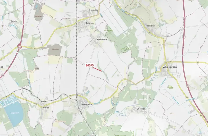 Dražba lesa, Přísnotice, 968 m2