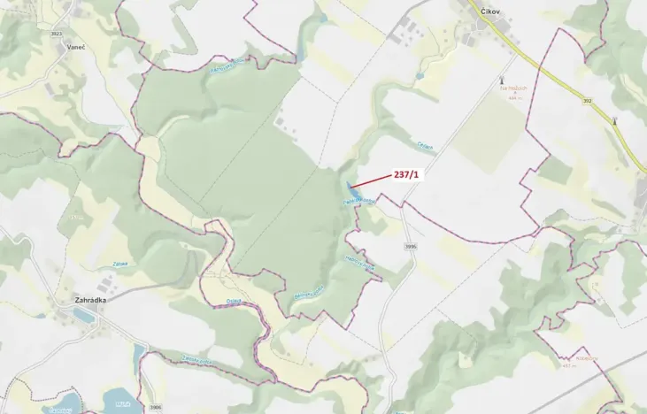 Dražba lesa, Čikov, 5885 m2