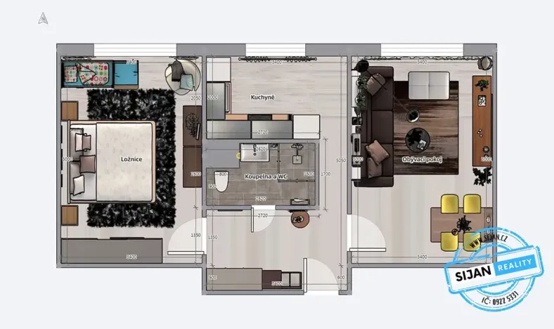 Pronájem bytu 2+1, Ostrava, Jiskřiček, 57 m2