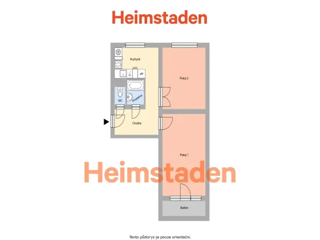 Pronájem bytu 2+1, Havířov - Město, Mánesova, 53 m2