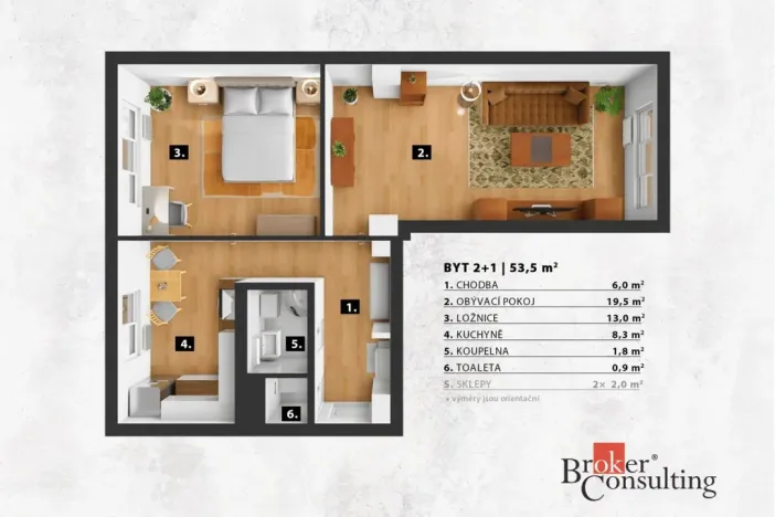 Pronájem bytu 2+1, Praha - Modřany, Klostermannova, 53 m2
