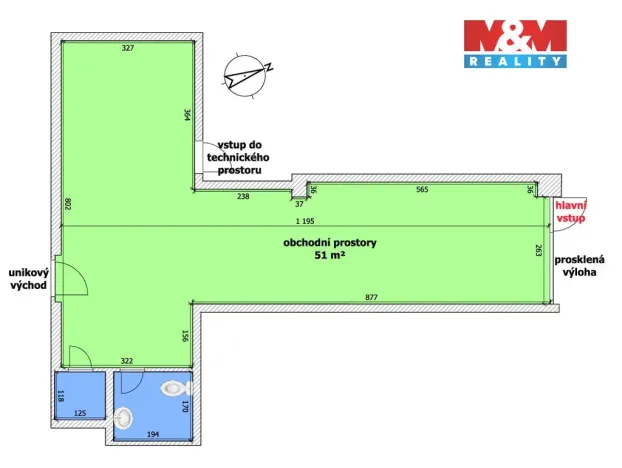 Pronájem obchodního prostoru, Ostrava - Zábřeh, Výškovická, 55 m2