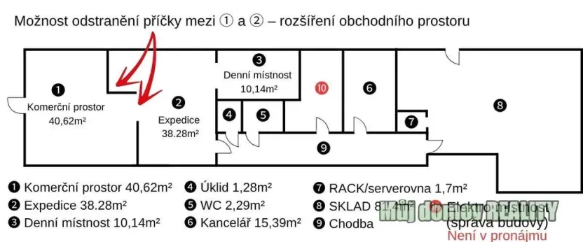 Pronájem obchodního prostoru, Praha - Kunratice, Dobronická, 190 m2