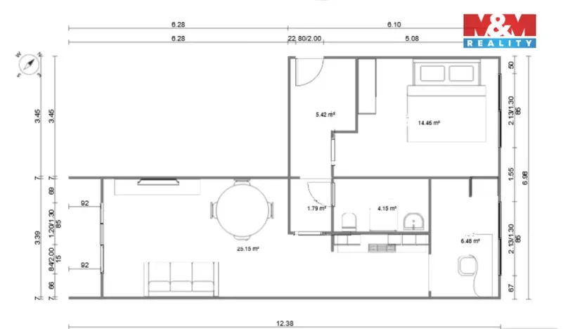 Pronájem bytu 2+1, Světlá nad Sázavou, Sázavská, 60 m2