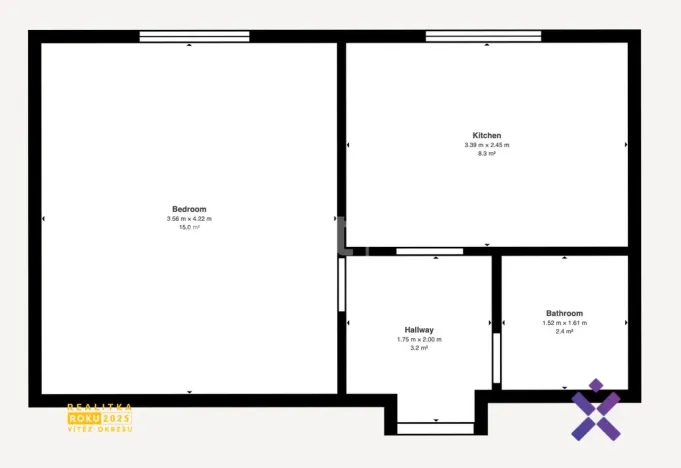 Pronájem bytu 1+1, Vsetín, Na Hrázi, 31 m2