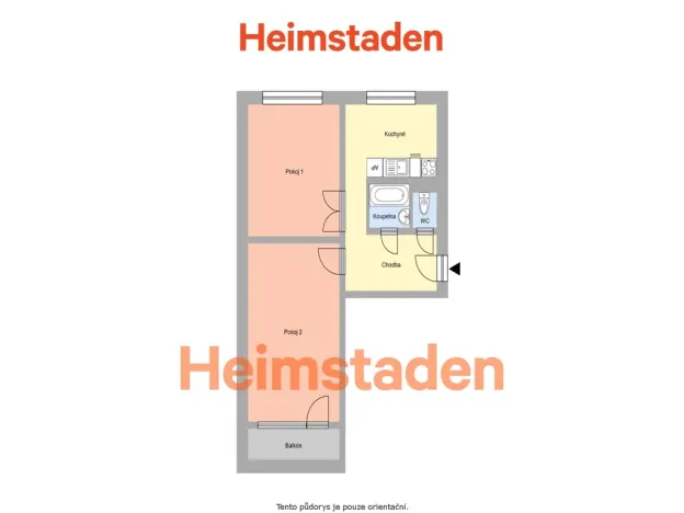 Pronájem bytu 2+1, Havířov - Město, Sukova, 53 m2