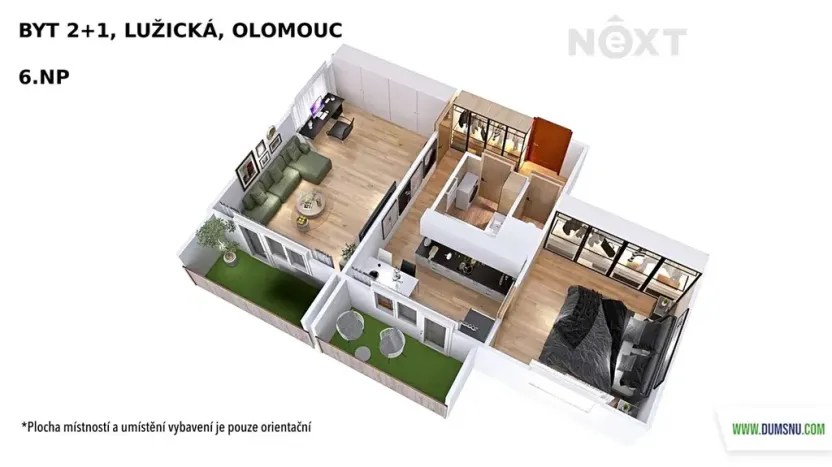 Pronájem bytu 2+1, Olomouc, Lužická, 56 m2