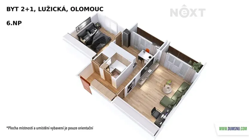 Pronájem bytu 2+1, Olomouc, Lužická, 56 m2