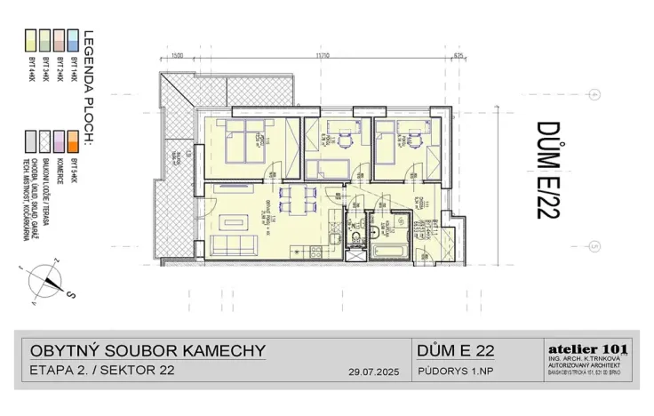 Prodej bytu 4+kk, Brno, Chvalovka, 69 m2