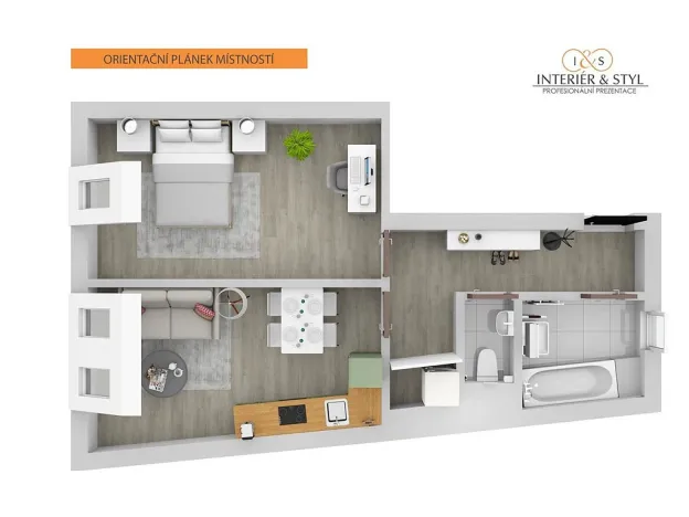 Pronájem bytu 2+kk, Praha, Plzeňská, 43 m2