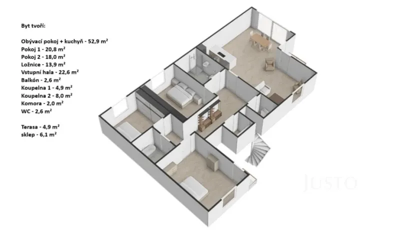 Pronájem bytu 4+kk, Praha - Šeberov, Na proutcích, 132 m2