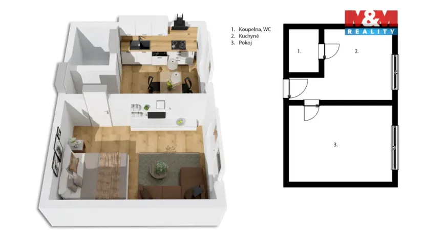 Prodej bytu 1+1, Polička - Horní Předměstí, M. Bureše, 37 m2