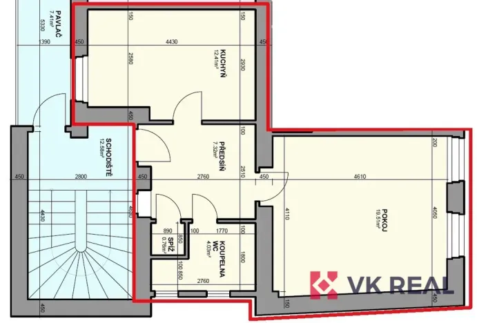 Pronájem bytu 2+kk, Praha - Břevnov, Bělohorská, 44 m2