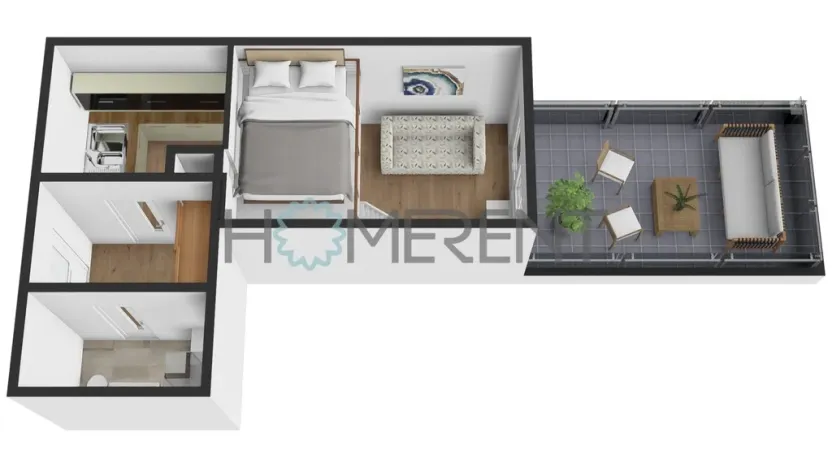 Pronájem bytu 1+kk, Praha - Letňany, Malkovského, 28 m2