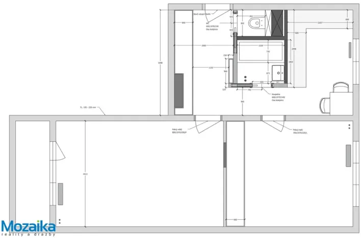 Pronájem bytu 2+1, Praha - Veleslavín, Maříkova, 55 m2