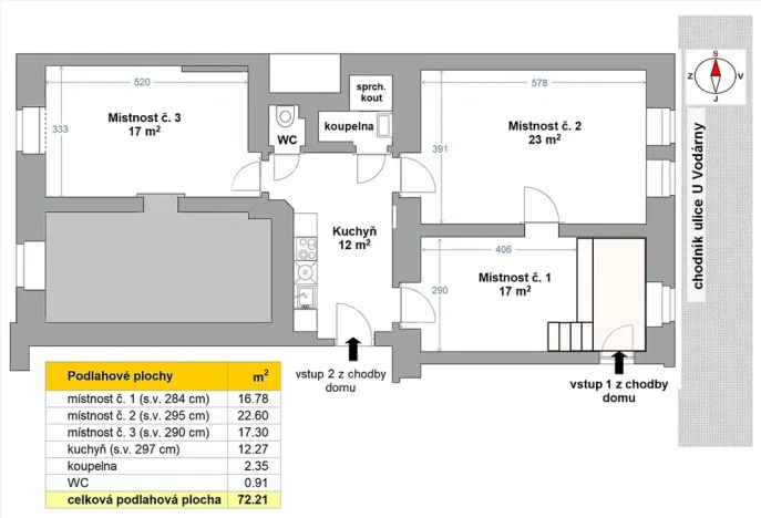 Pronájem kanceláře, Praha - Vinohrady, U vodárny, 72 m2