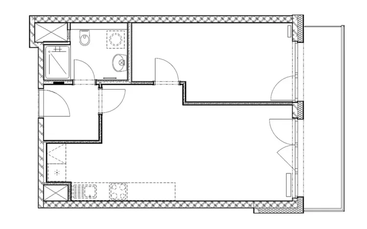 Pronájem bytu 2+kk, Praha - Vysočany, Gerstelova, 52 m2