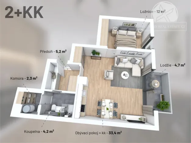 Prodej bytu 2+kk, Praha - Vysočany, Kolmá, 61 m2