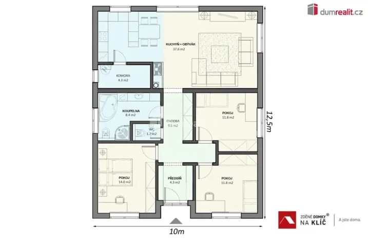 Prodej domu na klíč, Uherský Brod - Těšov, Losy, 125 m2