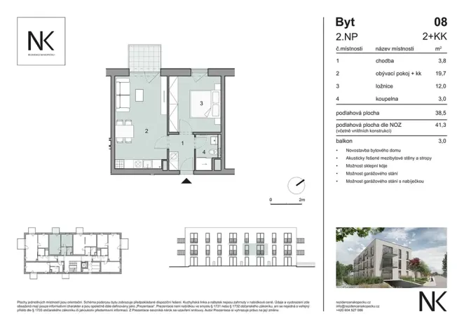 Prodej bytu 2+kk, Třeboň, Na Kopečku, 41 m2