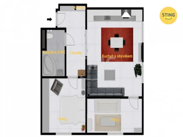 Prodej bytu 3+kk, Ostrava, Komenského, 64 m2