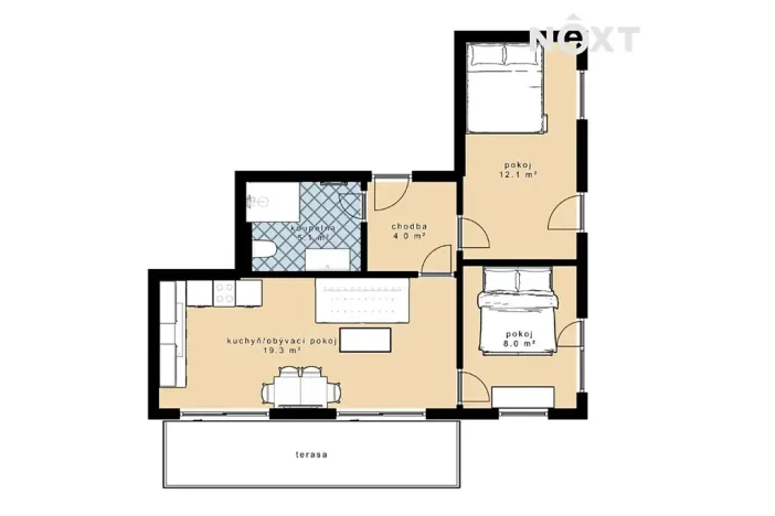 Prodej bytu 3+kk, Černá v Pošumaví, 53 m2