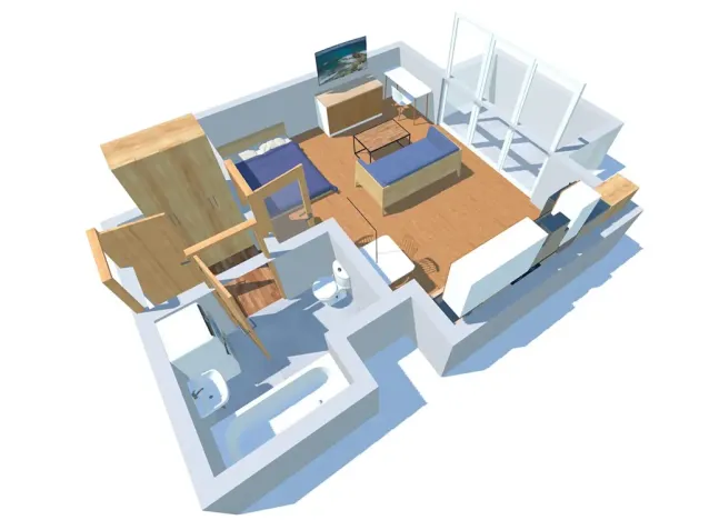 Pronájem bytu 1+kk, Praha - Letňany, Štanderova, 37 m2