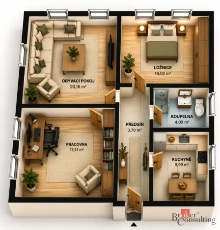 Prodej bytu 3+1, Liberec - Liberec XV-Starý Harcov, Na Výšinách, 72 m2