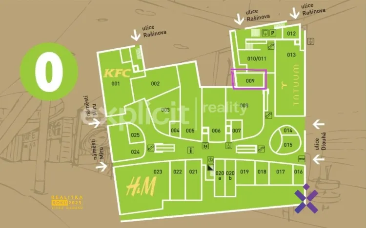 Pronájem obchodního prostoru, Zlín, náměstí Míru, 55 m2