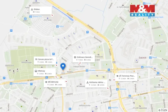 Pronájem bytu 1+1, Olomouc - Neředín, Politických vězňů, 38 m2